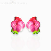 April Sweet Peas - Post Earrings